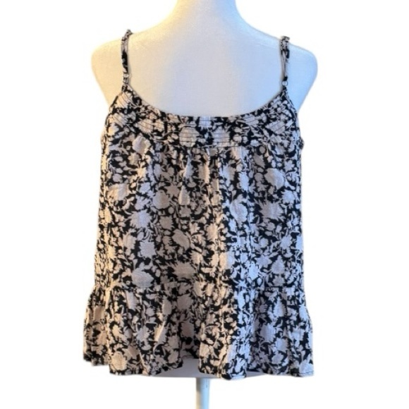 J.Crew Floral Black Flowy Cami Tank Top Size Small Re-Imagined Collection - Picture 3 of 6